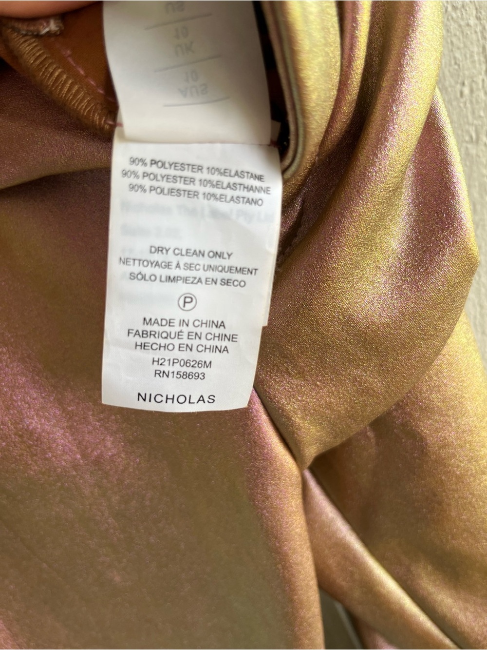 NWT NICHOLAS Metallic Pink Rose Faux Leather Lace Up Valeria Pant in Size‎ 6 - Picture 9 of 9